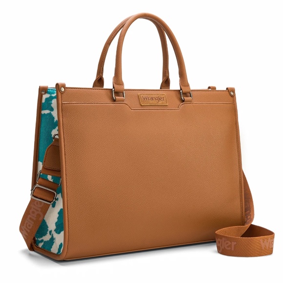 Wrangler Handbags - Wrangler Carry-All Large Tote Work Tote /Crossbody Brown